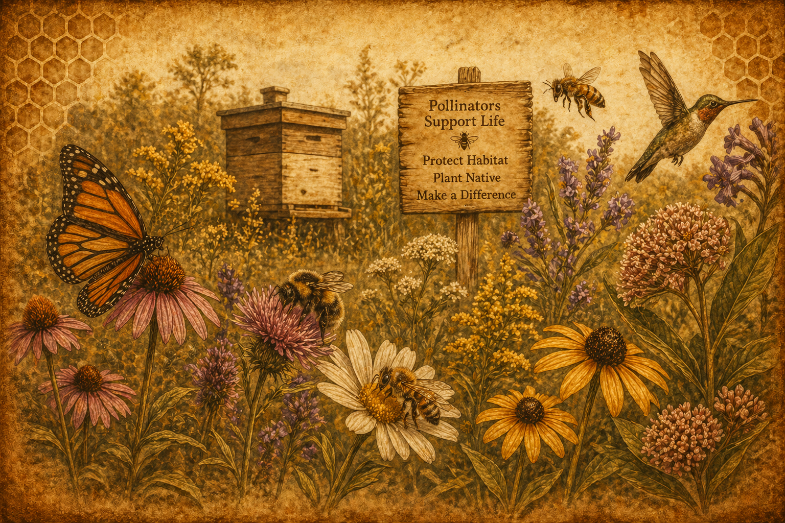 Wildflowers and pollinator education resources.